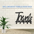 thumbnail image 3 of Hook Rack with 5 Hooks Towels Shaped Wall-Mounted Hook Rack Nail-free Drilling Storage Hook Rustproof Kitchen Towel Hooks Hanger, 3 of 8