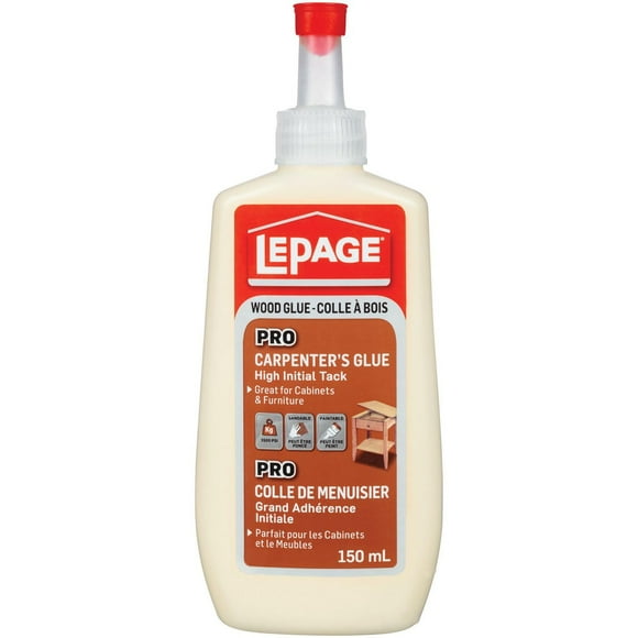 LePage Pro Carpenter's Wood Glue, 150 mL, bonds stronger than wood itself