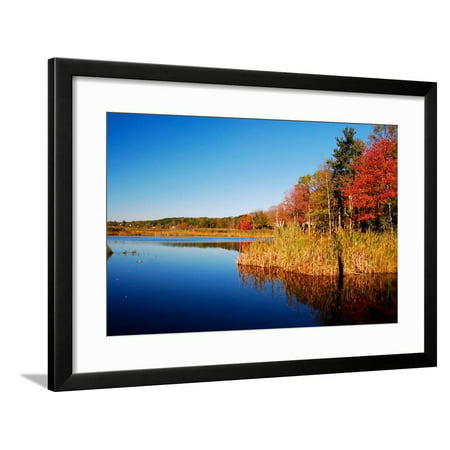 Calm Lake in New England, Connecticut, Usa Framed Print Wall Art By Sabine