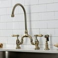 thumbnail image 5 of Kingston Brass  Heirloom Bridge Kitchen Faucets with Brass Sprayer Polished Brass Polished, 5 of 5