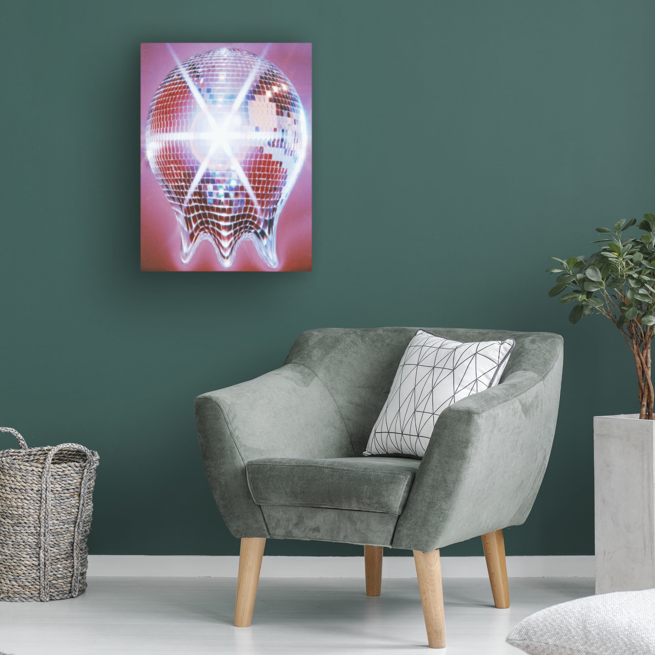 Canvas Wall Art - Samantha Hearn 'Melting Disco Ball' Wall Art for Living Room, Bedroom, or Office D?cor by Trademark Fine Art - 14 x 19 Inches