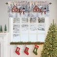 thumbnail image 4 of Christmas Snowman Valances for Windows, 42 x 18in, Farmhouse Winter Snowflake Xmas Tree Rod Pocket Kitchen Valance Curtain Light Filtering Window Treatments for Living Room Bedroom, 1 Panel, 4 of 7