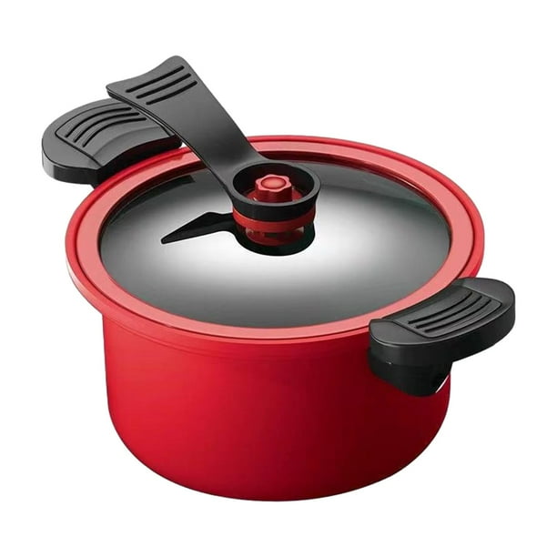 Olla a presión de bajo consumo energético, olla multifunción resistente al calor con rojo