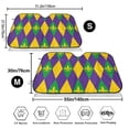 thumbnail image 3 of Balery Mardi Gras Print Car Windshield Sun Shade,Windshield Sunshade for Car Pickup Truck SUV Accessories-Small, 3 of 7