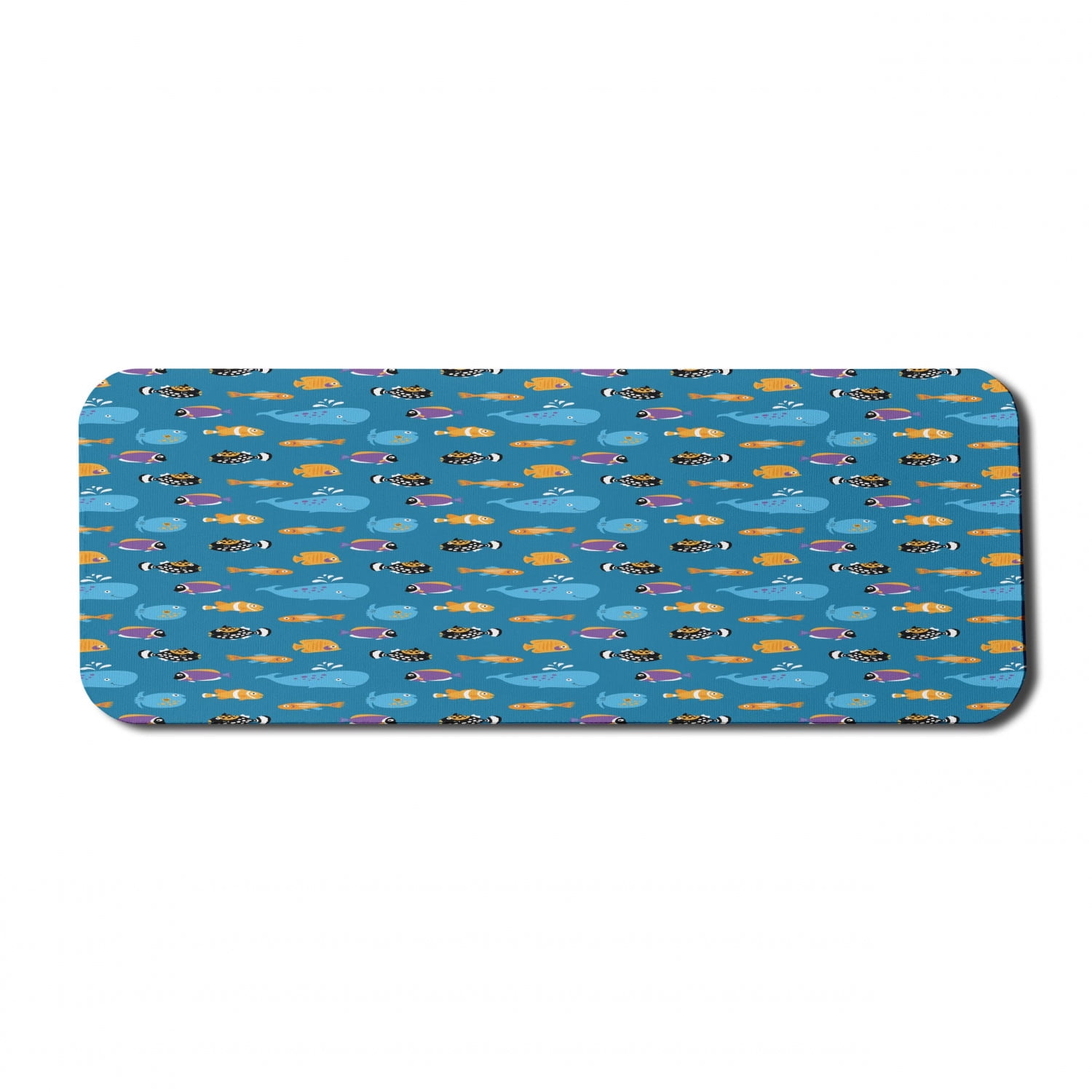 Fish Computer Mouse Pad, Tropical Nursery Animal Pattern with Whale and ...