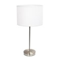 thumbnail image 1 of Simple Designs Brushed Nickel Stick Lamp with Fabric Shade, 1 of 3
