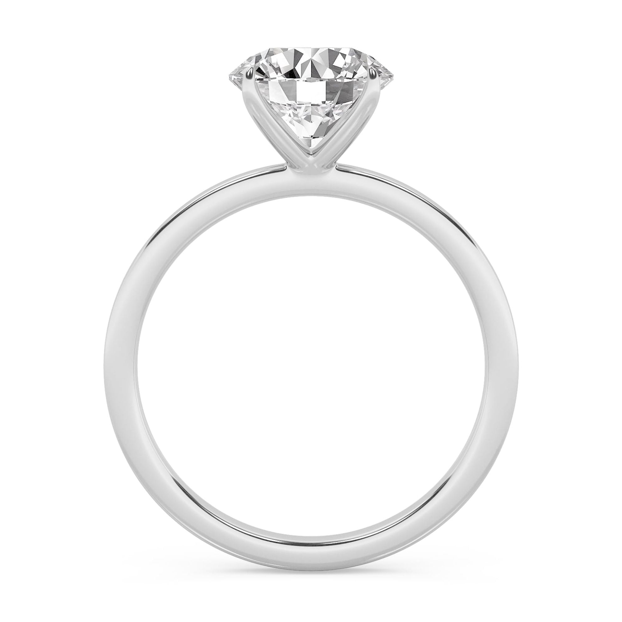 AFFY 4-Prong Solitaire Engagement Rings For Women, 2.00 Carat (ctw) Round Lab Created Moissanite Promise Ring For Her In 10k Solid White Gold | VVS1 Quality Ring Size-6.5