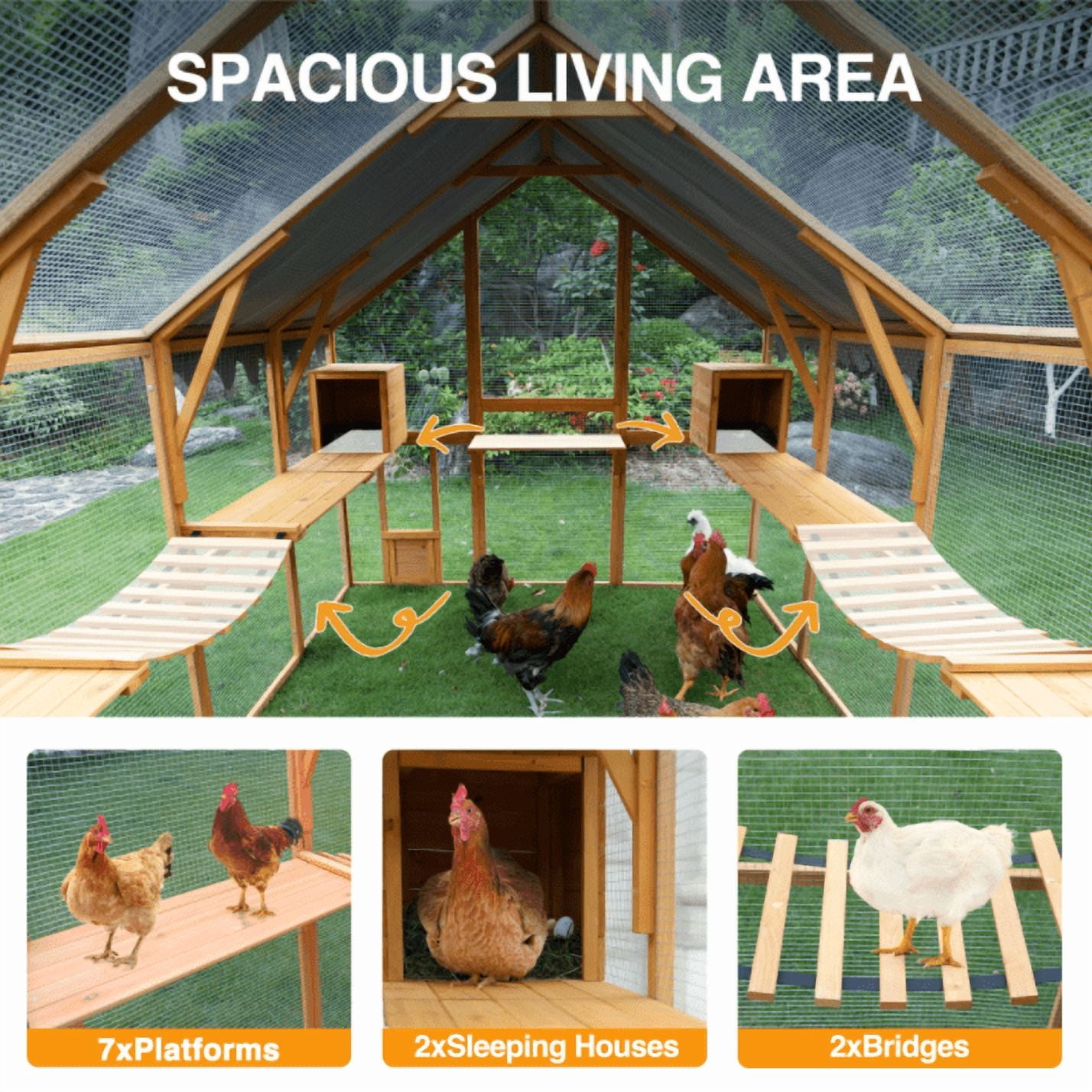 Outdoor Cat House – 110" Large Cat Enclosure Playpen with Platforms for Multiple Cats