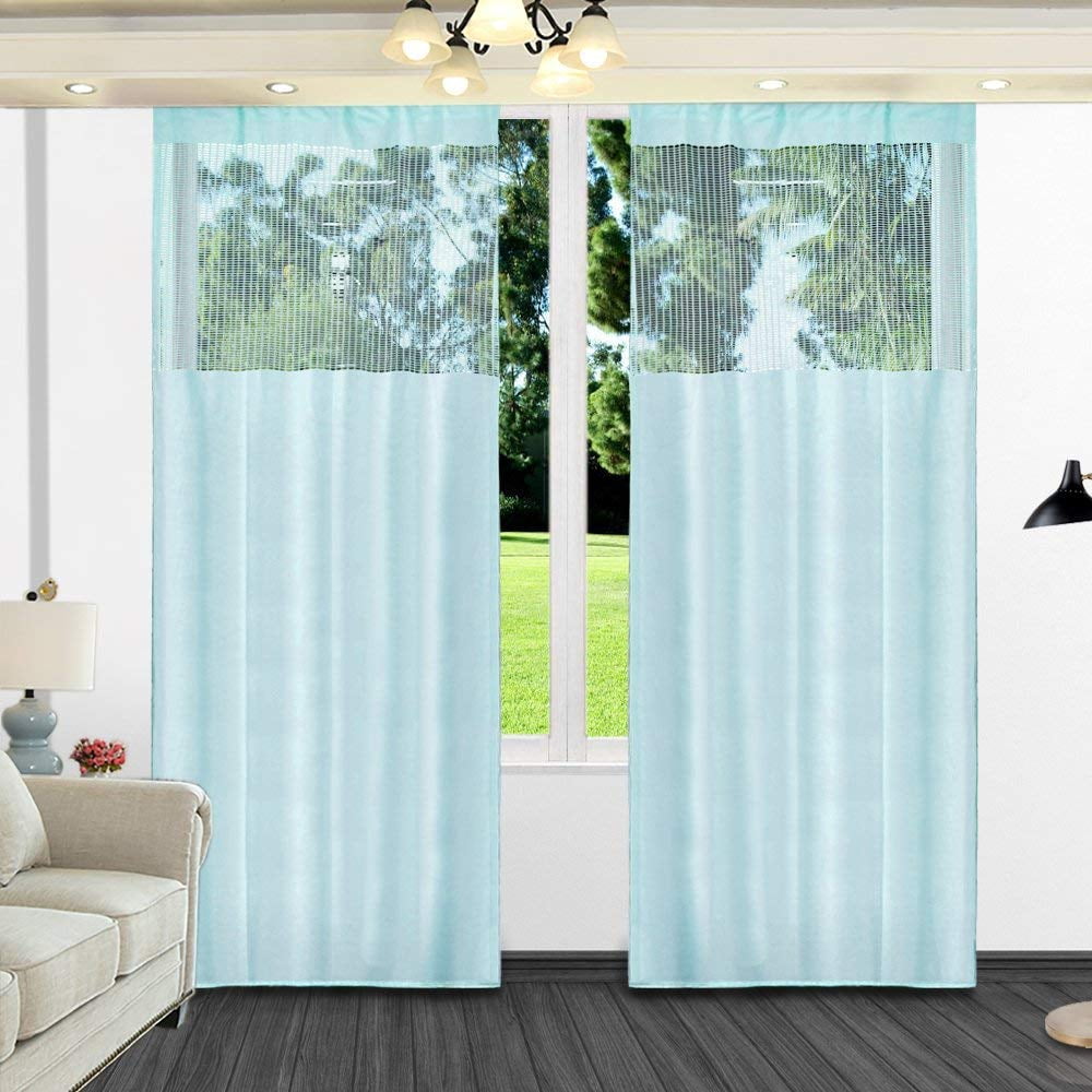 Hg Mart Flame Retardant Thermal Insulated Blackout Curtain Solid Color
