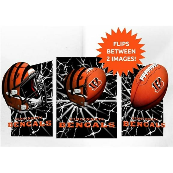 Sporticulture 4033142815 12 x 16 in. Cincinnati Bengals Art Print - Lightning Flip