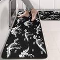 thumbnail image 2 of Kitchen Rugs Sets Of 2,Black Dinosaurs Skeleton Text Pattern Anti Fatigue Kitchen Mat Rugs Non Slip Washable,Decorative Kitchen Floor Mats for Kitchen,Sink,Laundry,17"x47"+17"x47", 2 of 5