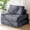 Grey, variant on Sofa Bed, Convertible Modular Floor Couch With 2-in-1 Sofa To Bed Design, Breathable Corduroy Fabric And Anti-Shift Buckle Straps, Linkable Modules For Small Apartments, 41.34 x 35.43 Inch Grey