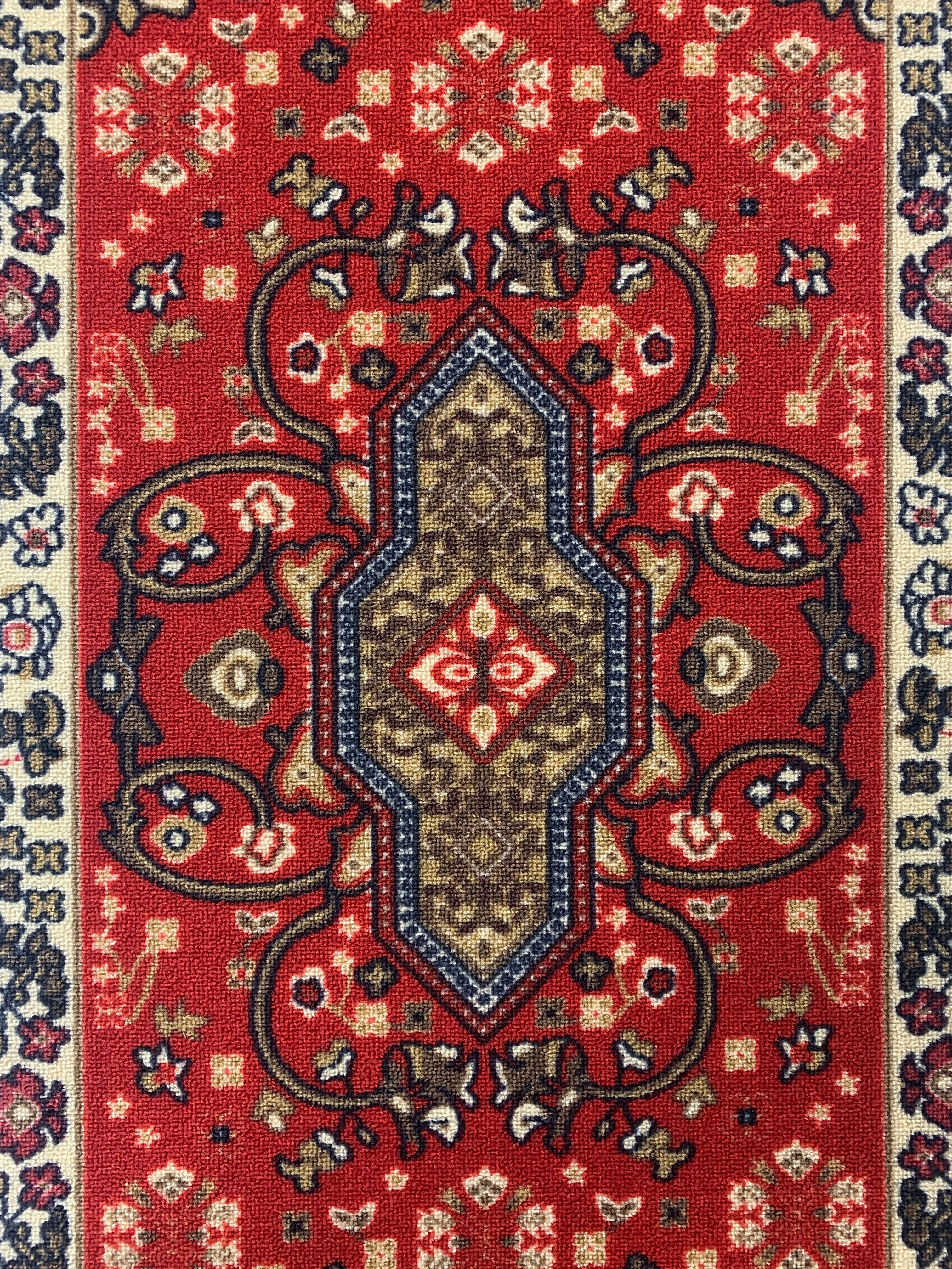 Extra-Long Low Pile Runner Rug Skid Resistant Backing Rug Runner Orient and Floral Red Cut to Size Roll Runner Rugs - 23 Feet x 26 Inch
