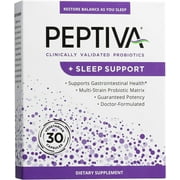 Peptiva 26 Billion CFU Probiotic And Sleep Support - Clinically Validated Multi-Strain Probiotic - Lactobacillus And Bifidobacterium, - 30 Count