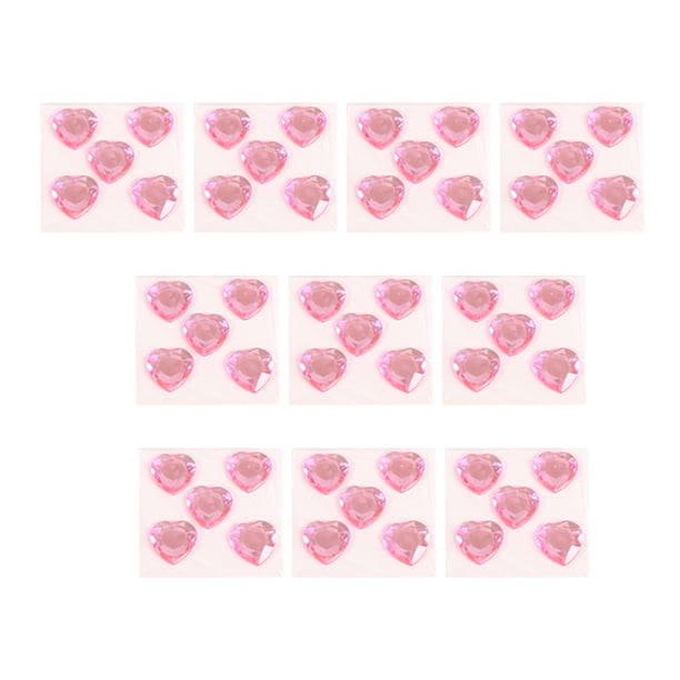 Pegatinas de diamantes de imitación Matsuzay Corazón Adornos ornamentales Rosado