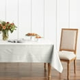 thumbnail image 6 of Daisy Stripe Tablecloth Single Pack, Beige/Brown, 60"x84", Ideal for Elegant Dining and Casual Parties, WrinkleFree and Durable, Perfect for Any Occasion, 6 of 6