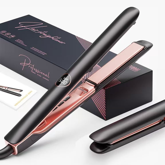 Scheri Hair Straightener - 2 in 1 Professional Hair Straightener and Curler Ceramic Coating Ionic Flat Iron, Dual Voltage for Travel Using, Get Frizz-Free, 500 Degree High Temp, 15s Fast Heat-Up