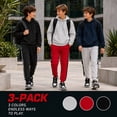 thumbnail image 7 of Pro Athlete Boys Sweatpants - 3 Pack Active Performance Fleece Jogger Pants for Kids (8-20), 7 of 7