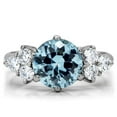 thumbnail image 3 of High polished (no plating) Stainless Steel Ring with Synthetic Spinel in London Blue for Women London Blue Stone Color Style TK179 Size 7, 3 of 5