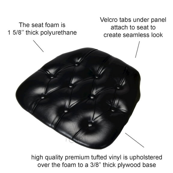 CSP Commerical Seating Products CUP-V BK Black Tufted Vinyl Cushions Chairs
