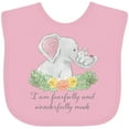 thumbnail image 3 of Inktastic I Am Fearfully and Wonderfully Made Cute Elephants Boys or Girls Baby Bib, 3 of 4