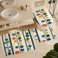 thumbnail image 6 of Mid-century Design Stripe And Dots Shower Curtain Sets with Rugs 4 Piece Non-Slip Rugs And Toilet Mat Lid Rug Accessories Mid Century Modern Lines 1950S Waterproof Shower Curtain for Bathtub Decor, 6 of 8