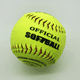 thumbnail image 1 of Pelota de sóftbol de entrenamiento duro con núcleo de madera blanda de cuero de PVC amarillo fluorescente de 11 y 12 pulgadas cosida a mano, 1 of 1