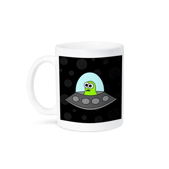3dRose, Cute Alien Spacecraft, 11oz Mug