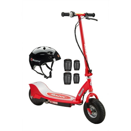 Razor E300 Electric 24-Volt Motorized Ride-On Kids Scooter with Helmet and Pads