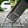 thumbnail image 7 of Compatible with iPhone X/XS Case Wallet with Credit Card Holder, Premium PU Leather Magnetic Clasp Kickstand Heavy Duty Protective Shock Absorbing Phone Cover for iPhone X/XS, Black, 7 of 7