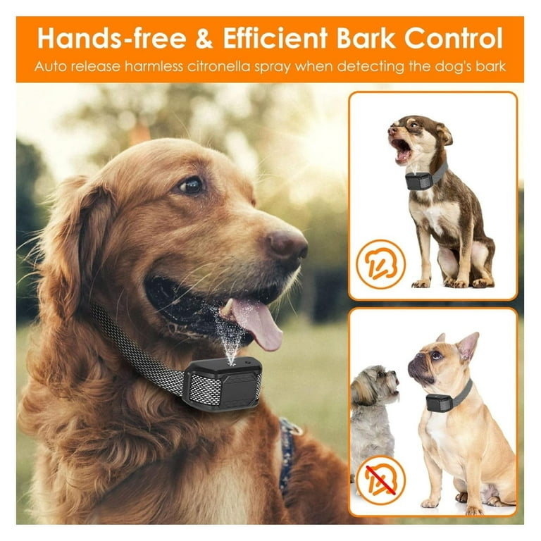 Hongwa Citronella Dog Collar Anti Collars for Dogs Spray Collar Anti Barking Control for Small Medium Large Dogs IP65 Waterproof No Electric Shocks Black Not Included Spray Walmart