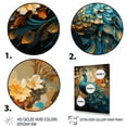 thumbnail image 3 of Designart "Blue Gold Emerald Peacock Drips" Animals Floater Framed Wall Art Living Room, 3 of 7