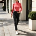 thumbnail image 5 of Diufon Turtleneck Sweaters for Women Fall Winter Warm Long Sleeve Ribbed Knit Pullover Slim Fitted Basic Layering Tops, 5 of 10