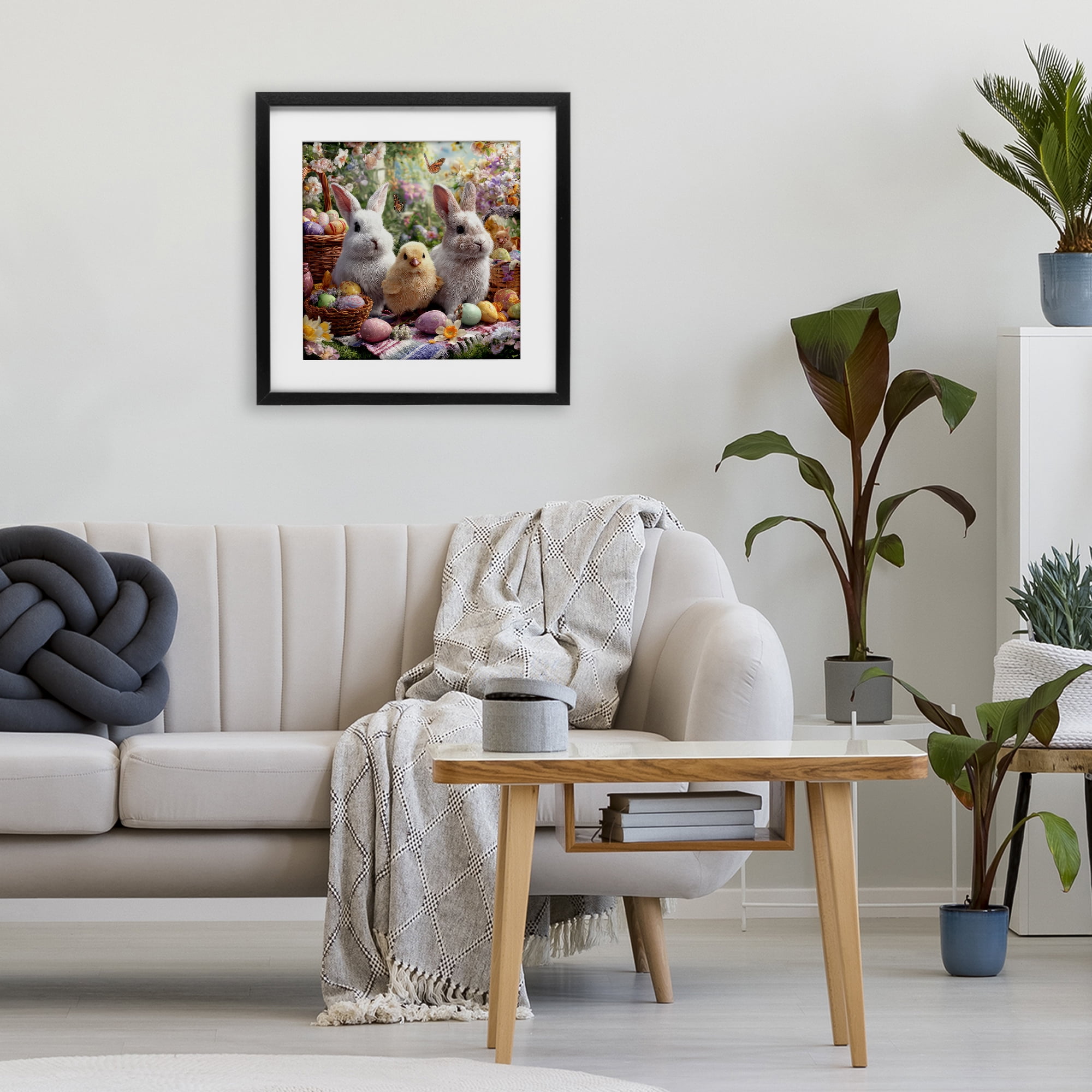 Stupell Industries Easter Animals & Eggs Black Framed Print Under Glass, design by The Wands Want