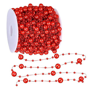Christmas Tree Beads Garland Plastic Pearl String Strands Chain