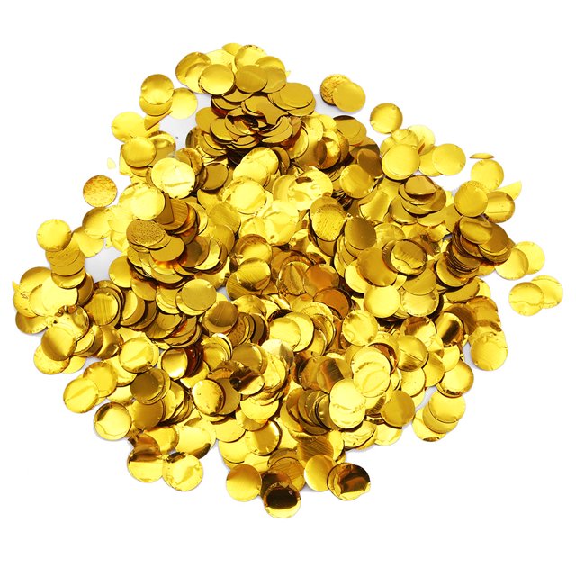 Confeti redondo de mesa, confeti, lentejuelas metálicas con purpurina para manualidades y decoración (dorado)