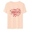 thumbnail image 4 of asdoklhq Funny Valentine's Day Tees for Women Women's Casual Round Neck Short-sleeved Christmas Tree Printed T-shirt Beige 2X, 4 of 6