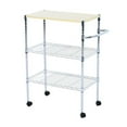 thumbnail image 2 of Ktaxon 3-Tier Rolling Kitchen Trolley Cart Steel Island Storage Utility Service Dining Silver, 2 of 7
