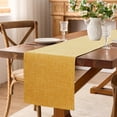 thumbnail image 5 of Yellow Table Runner Linen Style Flat Edge Sheer Fabric 11.81 X 82.68 Inches For Wedding Baby Birthday Party Long Table Decoration Dining Room Event, 5 of 7