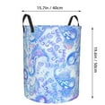 thumbnail image 4 of DouZhe Waterproof Collapsible Large Laundry Baskets, Blue Watercolor Paisley Prints Circular Hamper with Handles, 4 of 7