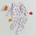 thumbnail image 3 of Okbabeha Pumpkin Baby Girl Clothes Toddler Halloween Outfits Cute Long Sleeve Sweatshirt Shirt and Pants 2Pcs Clothing Set, 3 of 7