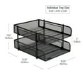 thumbnail image 4 of Mind Reader Stackable Paper Tray, Desktop Organizer, File Storage, Office, Metal Mesh, 2 Pieces, Black, 4 of 8