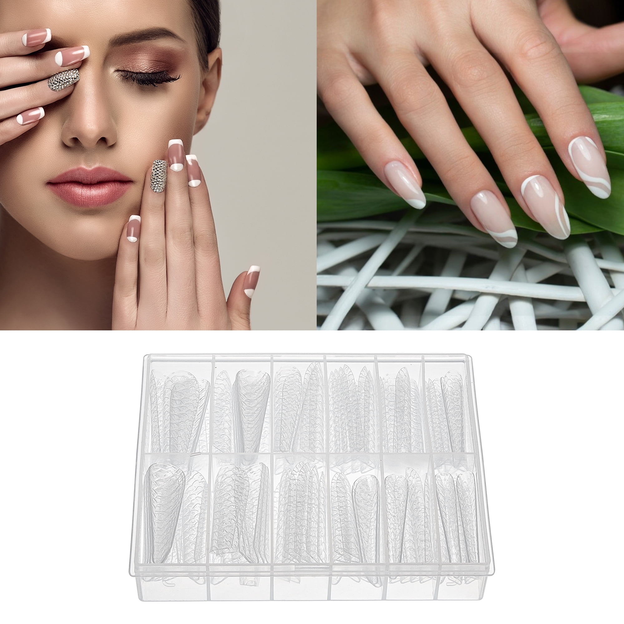 Unique Bargains Scale Faux Crystal Extension Fake Nails 120 Pcs [JM-31]