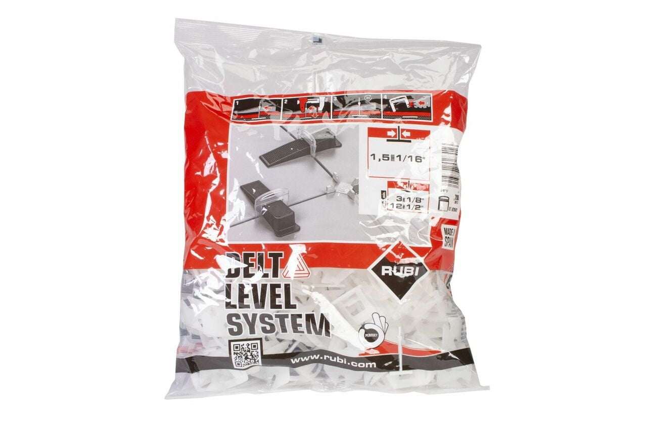 Rubi Leveling Systems DELTA Clips 1/16" (1,5mm) 312mm (Bag200 un