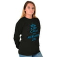 thumbnail image 3 of Keep Calm Mermaid On Beach Day Cute Women Plus Size Long Sleeve Graphic Tee Brisco Brands 2X, 3 of 5