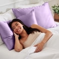 thumbnail image 6 of Bare Home Satin Pillowcase Set of 2 - Silky Soft for Hair and Skin - Envelope Closure - King 20x36, Lavender, 6 of 9
