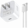 thumbnail image 1 of LinQingQ 40W-60W Dynamic USB C Wall Charger for Apple iPhone 17 16 15 Pro Max, Foldable Fast Power Adapter Compatible with MacBook Air, iPad, Samsung S25, with 5FT Braided USB-C Cable, Withe, 1 of 1