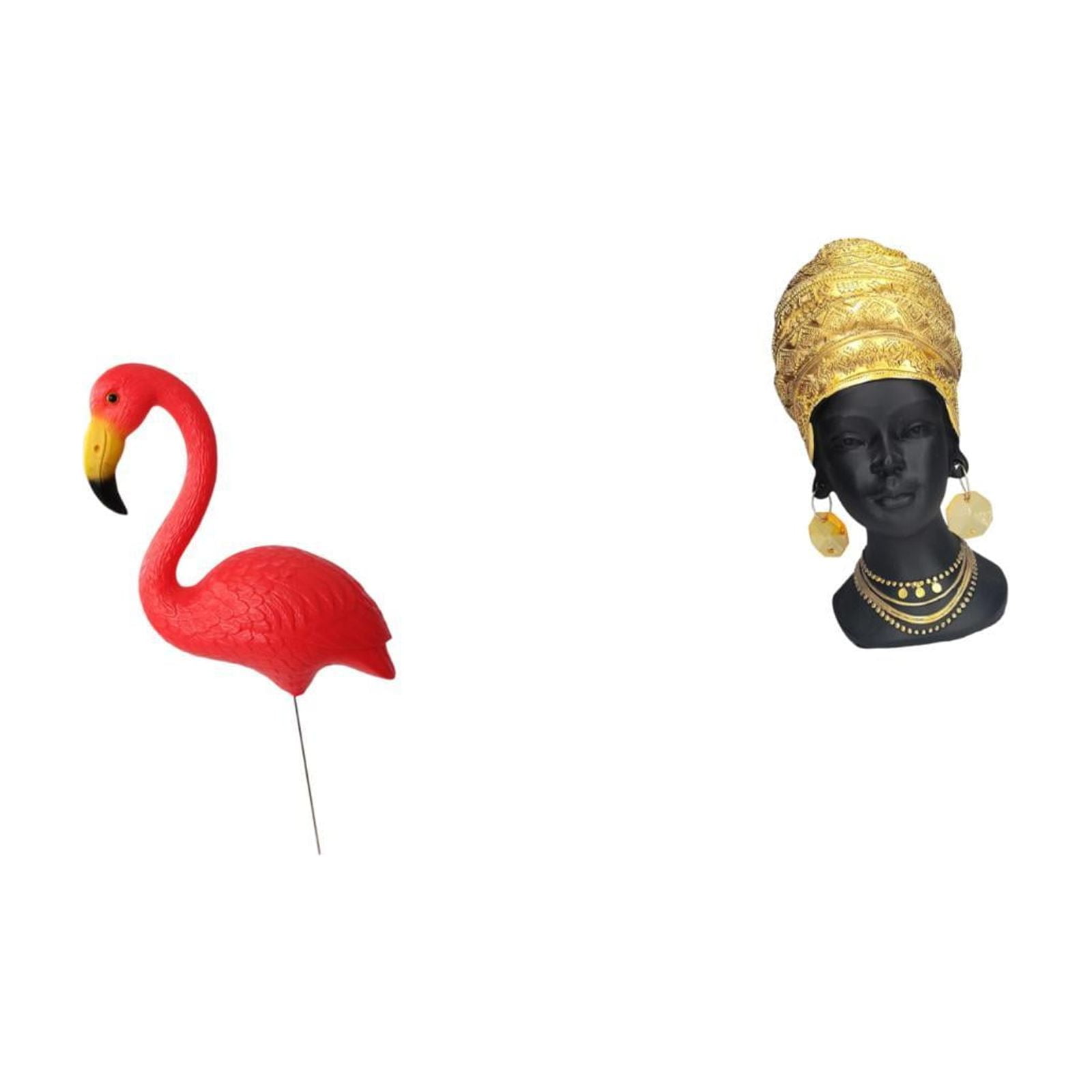 simhoa Bird Flamingo Garden Stake Sculpture Ornament African Woman Statue Tabletop Centerpiece Resin Figurine Yard Art Home Decor Accessories