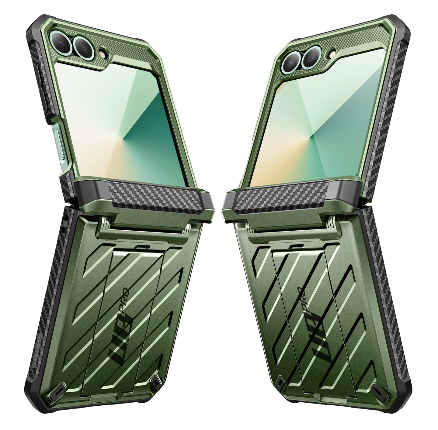 SUPCASE for Samsung Galaxy Z Flip 6 Case with Stand & Belt-Clip (Unicorn Beetle Pro), [Hinge Protection] [Front Screen Protector] Full Body Rugged Protective Phone Case for Galaxy Z Flip 6/5, Guldan
