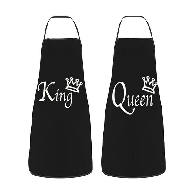 Matsuzay 2 unids/set lista de embalaje conjunto de delantal de cocina para parejas Idea de regalo para parejas fácil de limpiar y regalos Cocina y Comedor Negro H